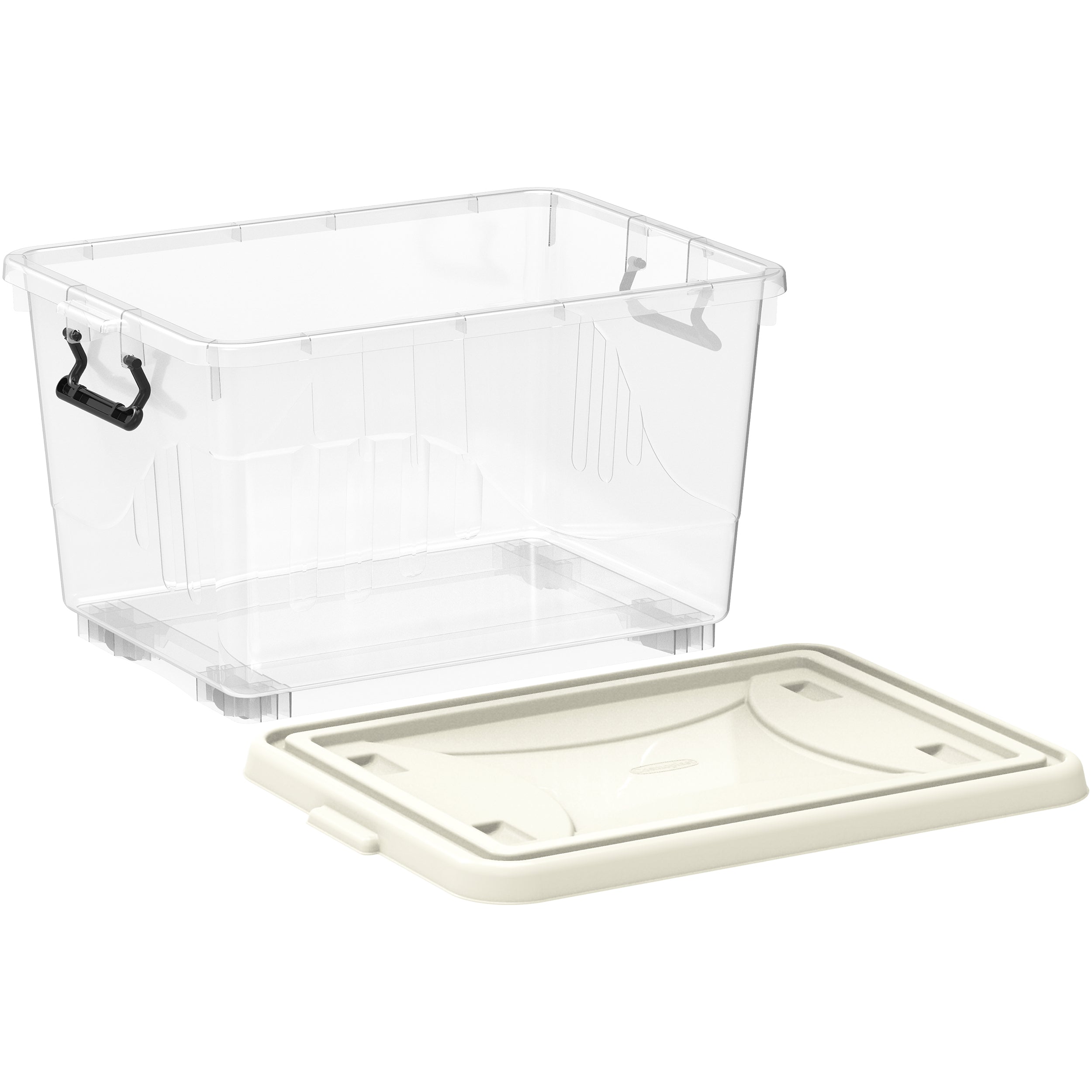 Clear Plastic Storage Box with Wheels & Lockable Lid – Cosmoplast UAE