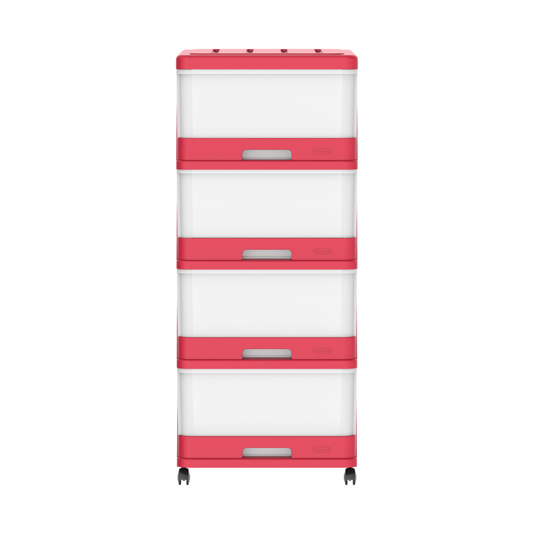 4 Tiers Storage Cabinet with Drawers & Wheels