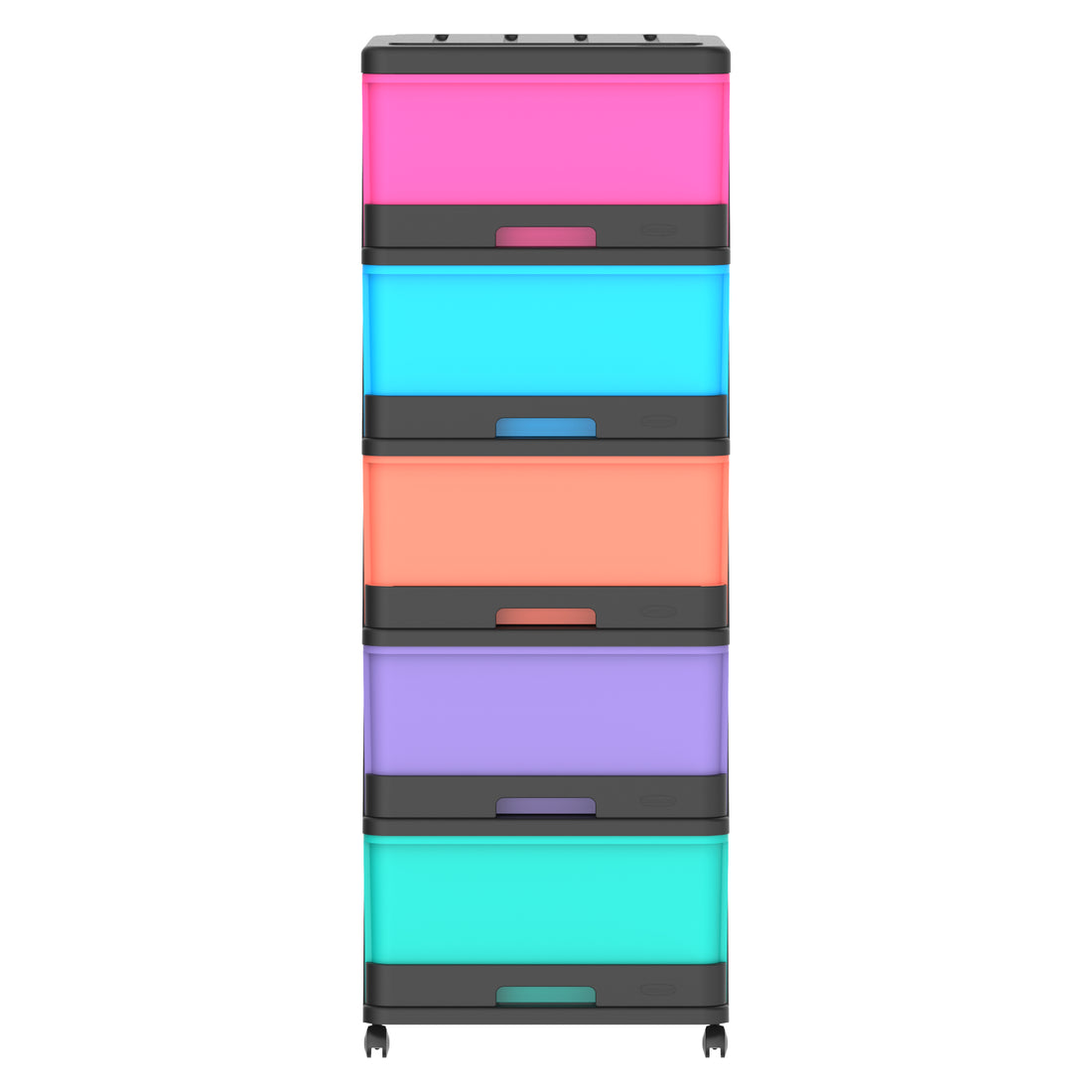 5 Tiers Storage Cabinet with Drawers & Wheels