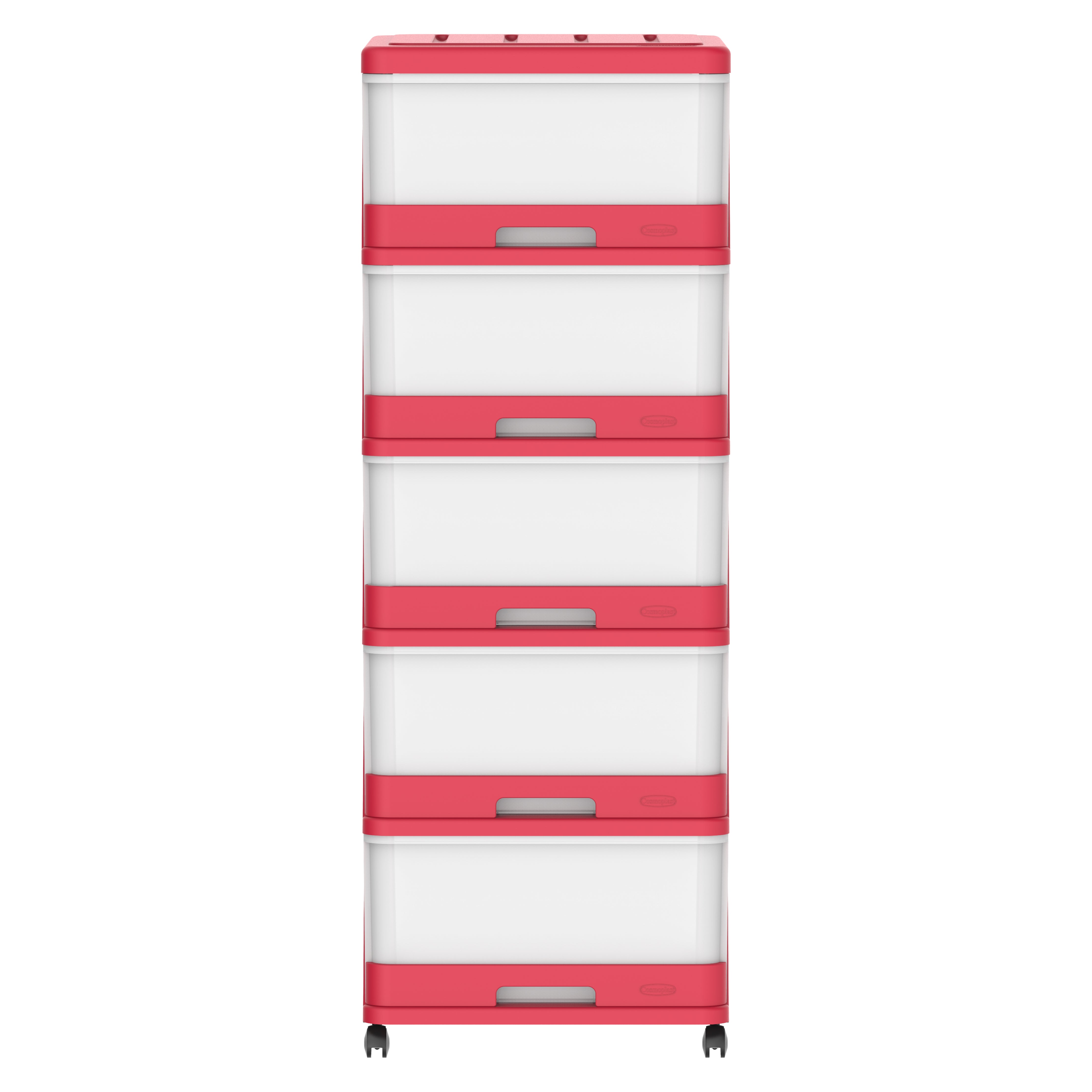 5 Tiers Storage Cabinet with Drawers & Wheels