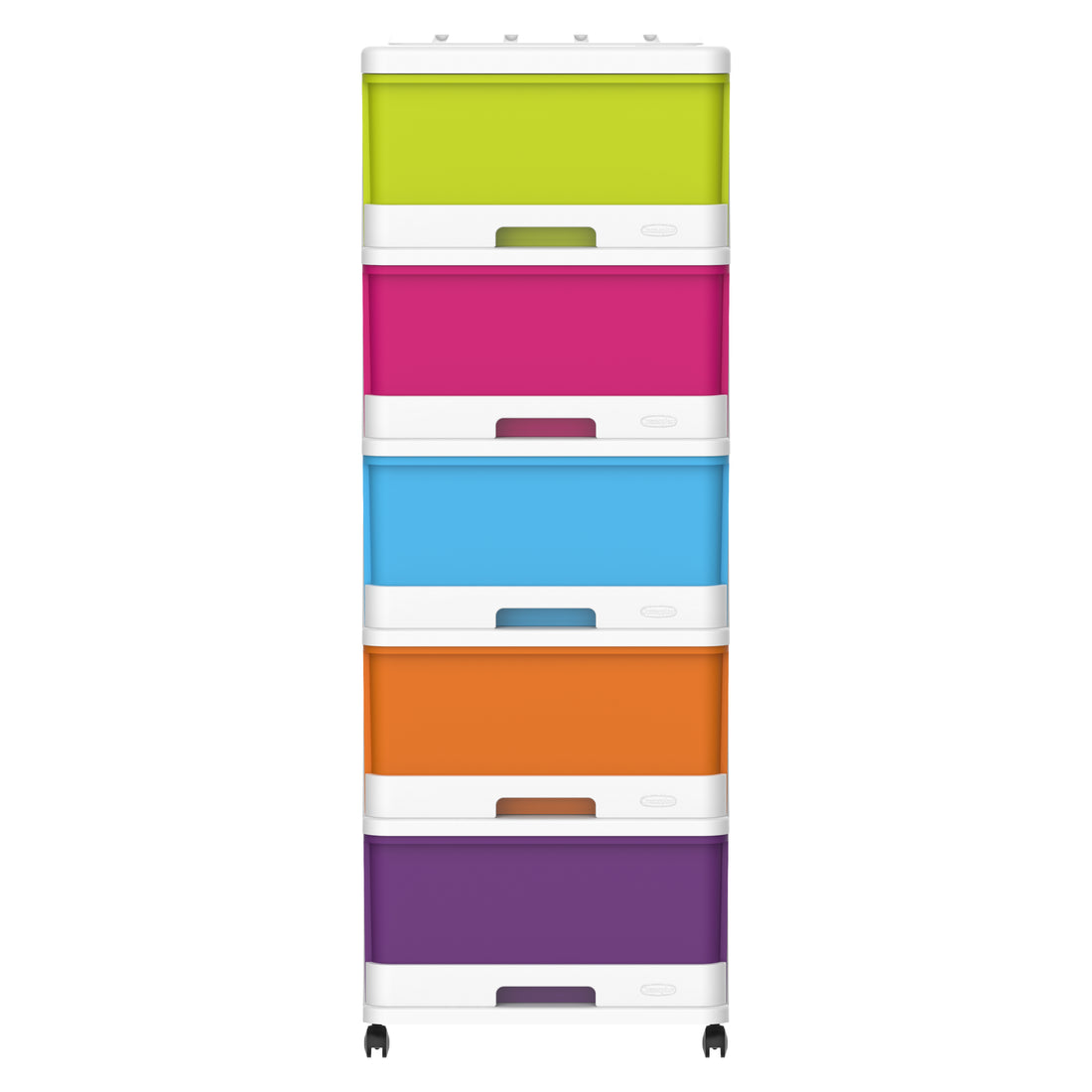 5 Tiers Storage Cabinet with Drawers & Wheels