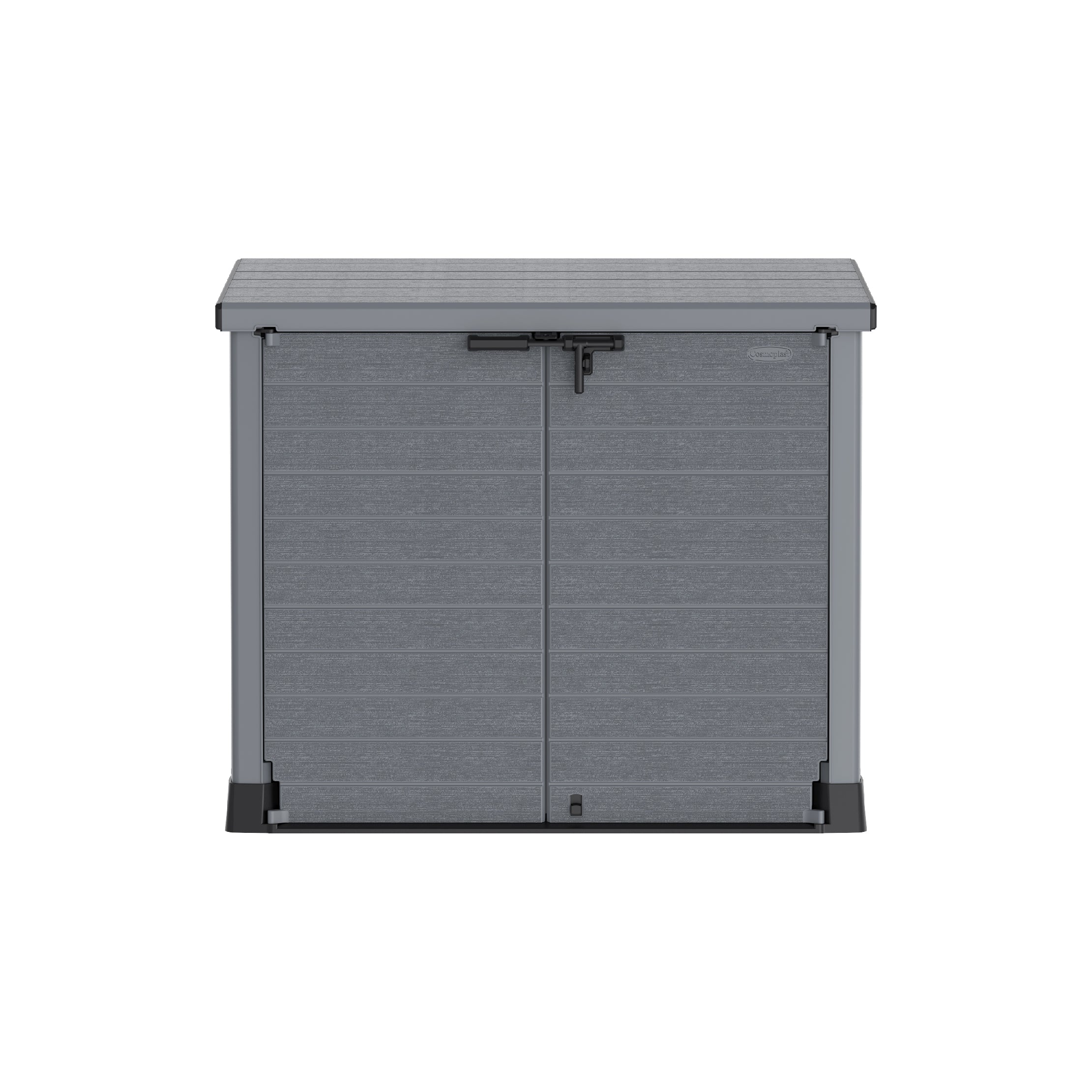 Cedargrain 1200L Small Sto1200L Small Storage Shed with Flat Lid Waste Bin Storagerage Shed with Flat Lid- Cosmoplast 