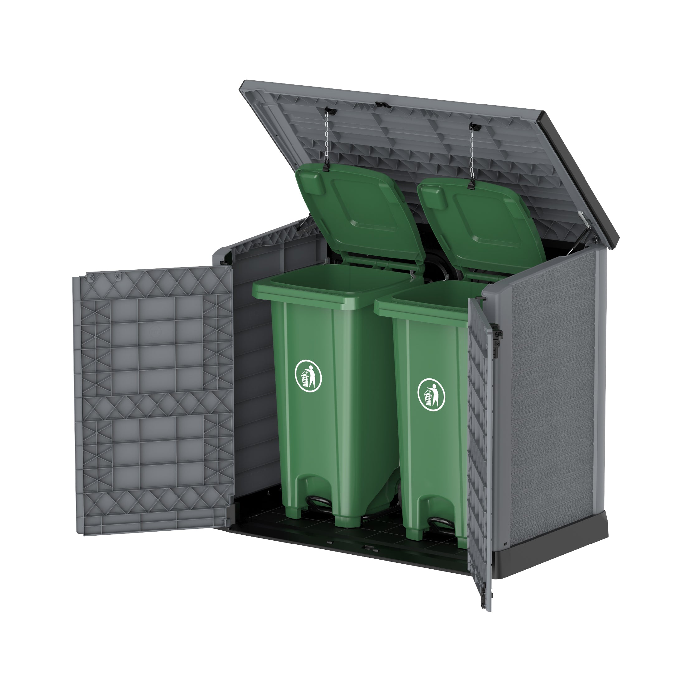 1200L Small Storage Shed with Flat Lid Waste Bin Storage