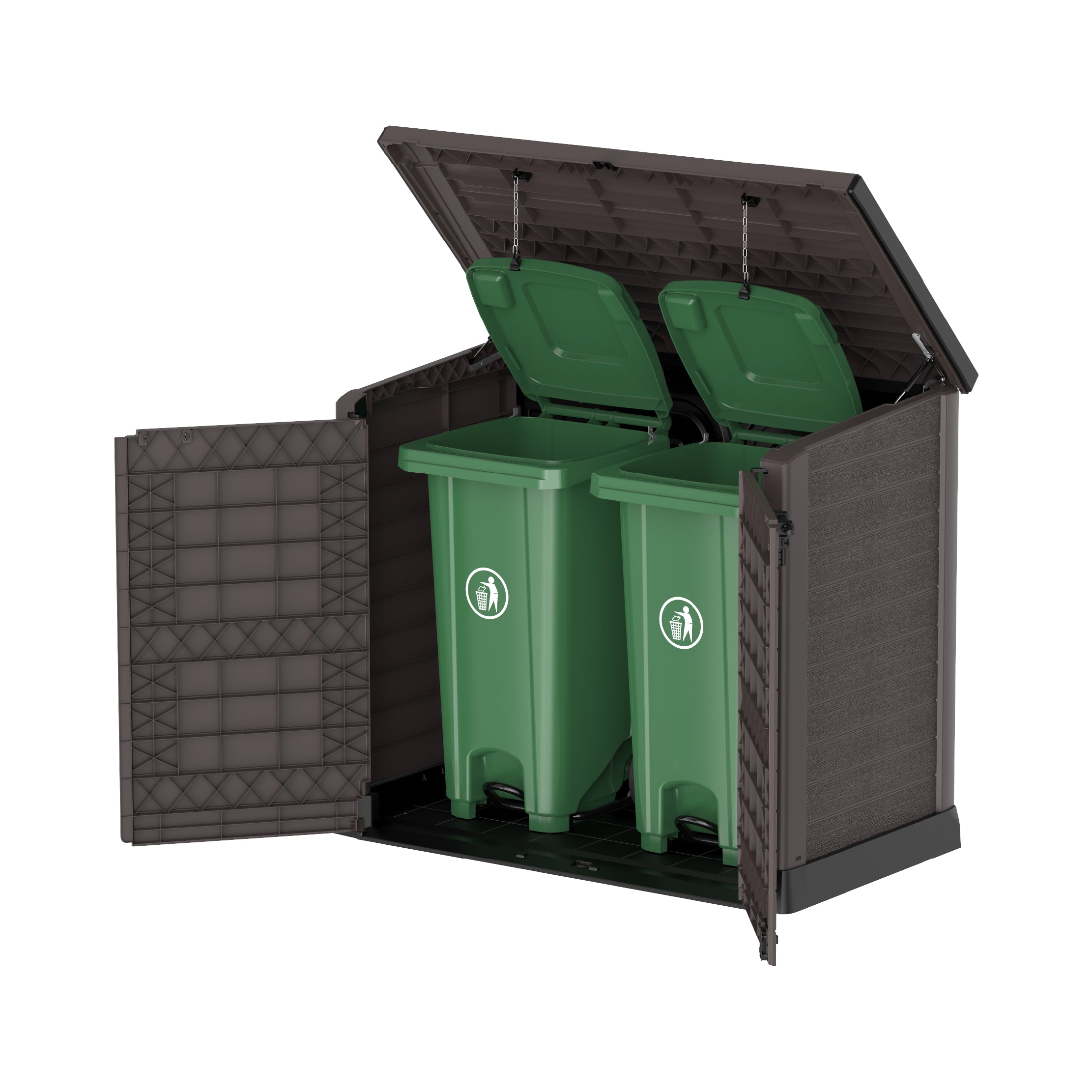 1200L Small Storage Shed with Flat Lid Waste Bin Storage