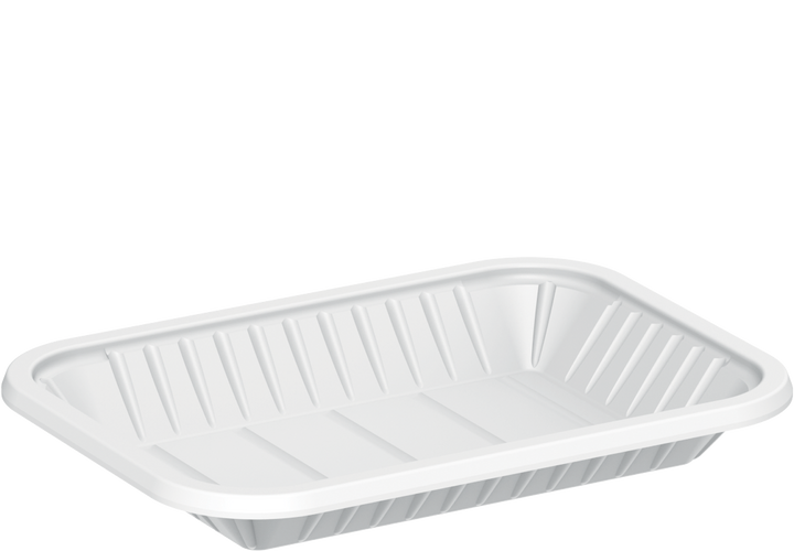 200 ml White Plastic Rectangular Trays 1 kg