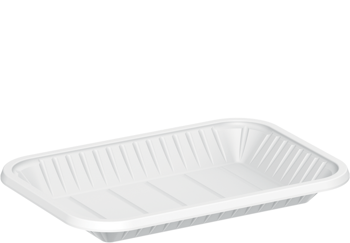330 ml White Plastic Rectangular Trays 1 kg