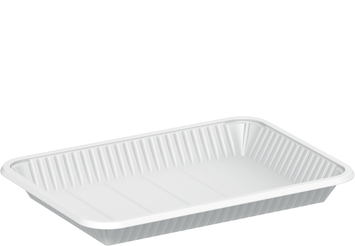 1430 ml White Plastic Rectangular Trays 1 kg