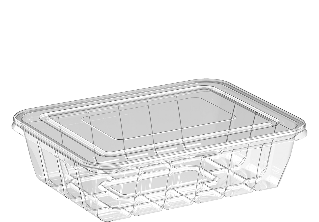 1250 ml Pack of 10 Clear UT225 Containers with Flat Lids