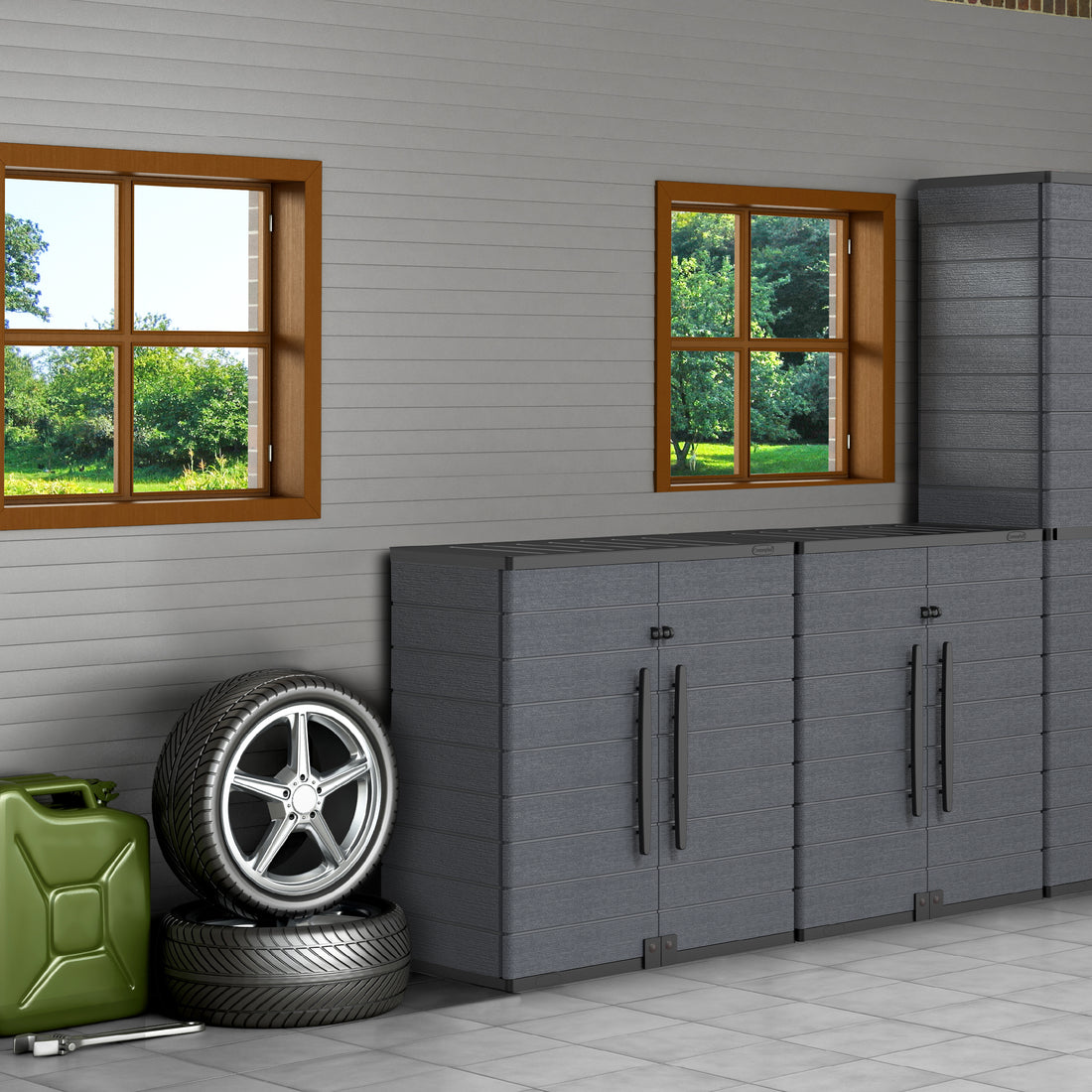 Cosmoplast UAE Cedargrain Vertical Storage Short Cabinet